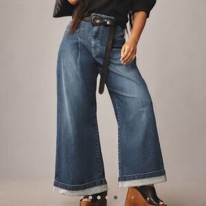Pilcro Full Pleated High Rise Wide Leg Jeans